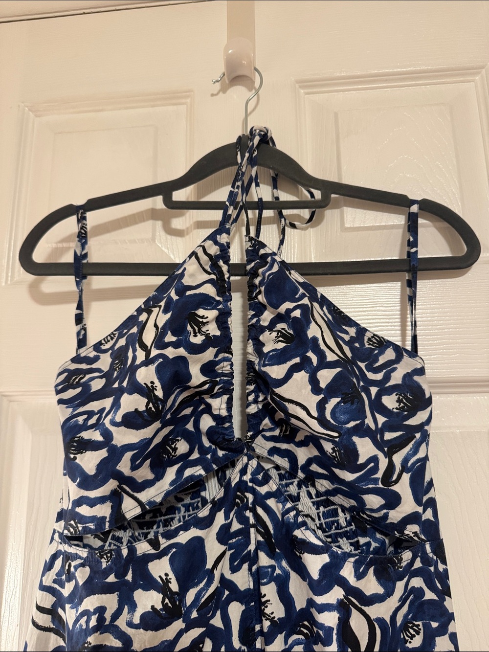 APIECE APART Eli Cutout Dress Brushed Floral Indigo - Picture 7 of 7